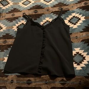 Black Ruffled Women's Top